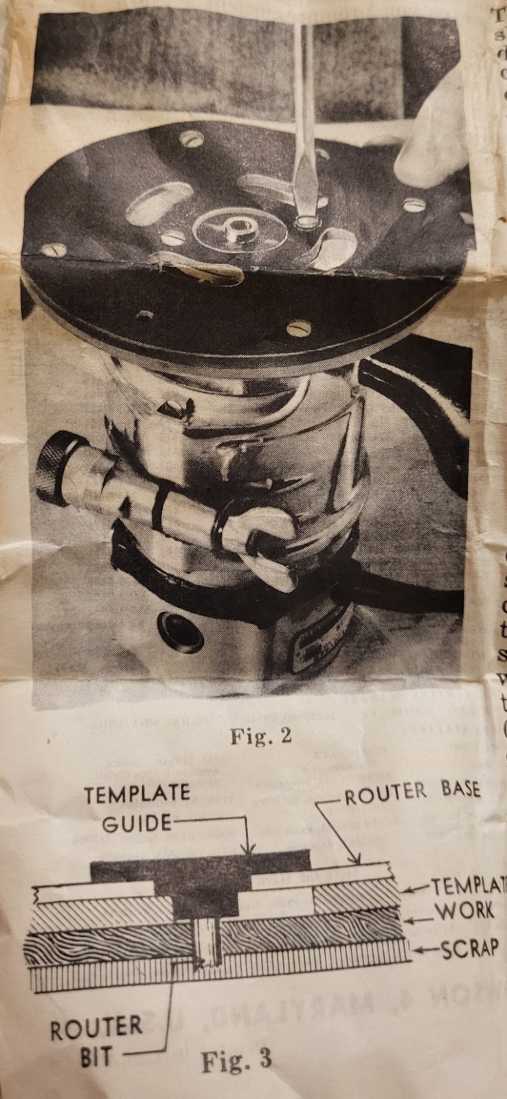 Vintage Black and Decker 7/16" Router Templete Guide 52335