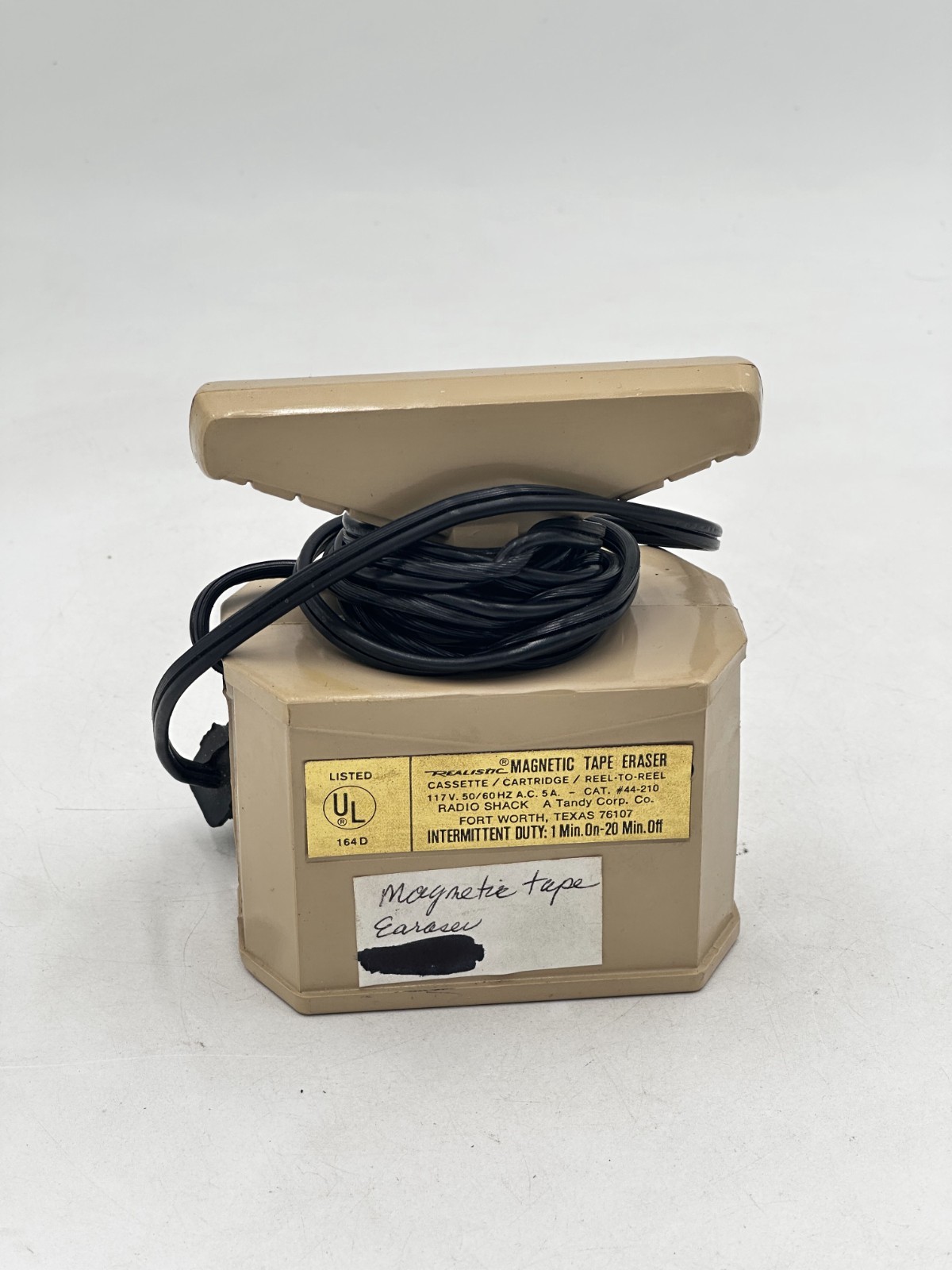 VTG Realistic 44-210 Magnetic Tape Eraser for Cassette, Cartridge & R-to-R Tapes