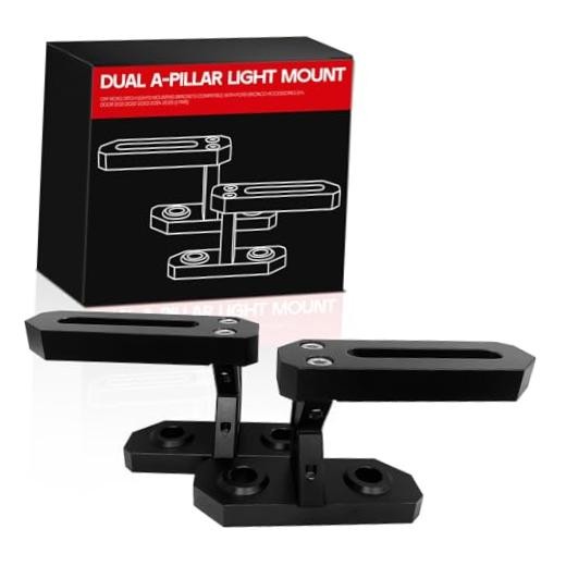 Dual A-Pillar Light Mount Off-Road Ditch Lights Mounting Brackets Compatible