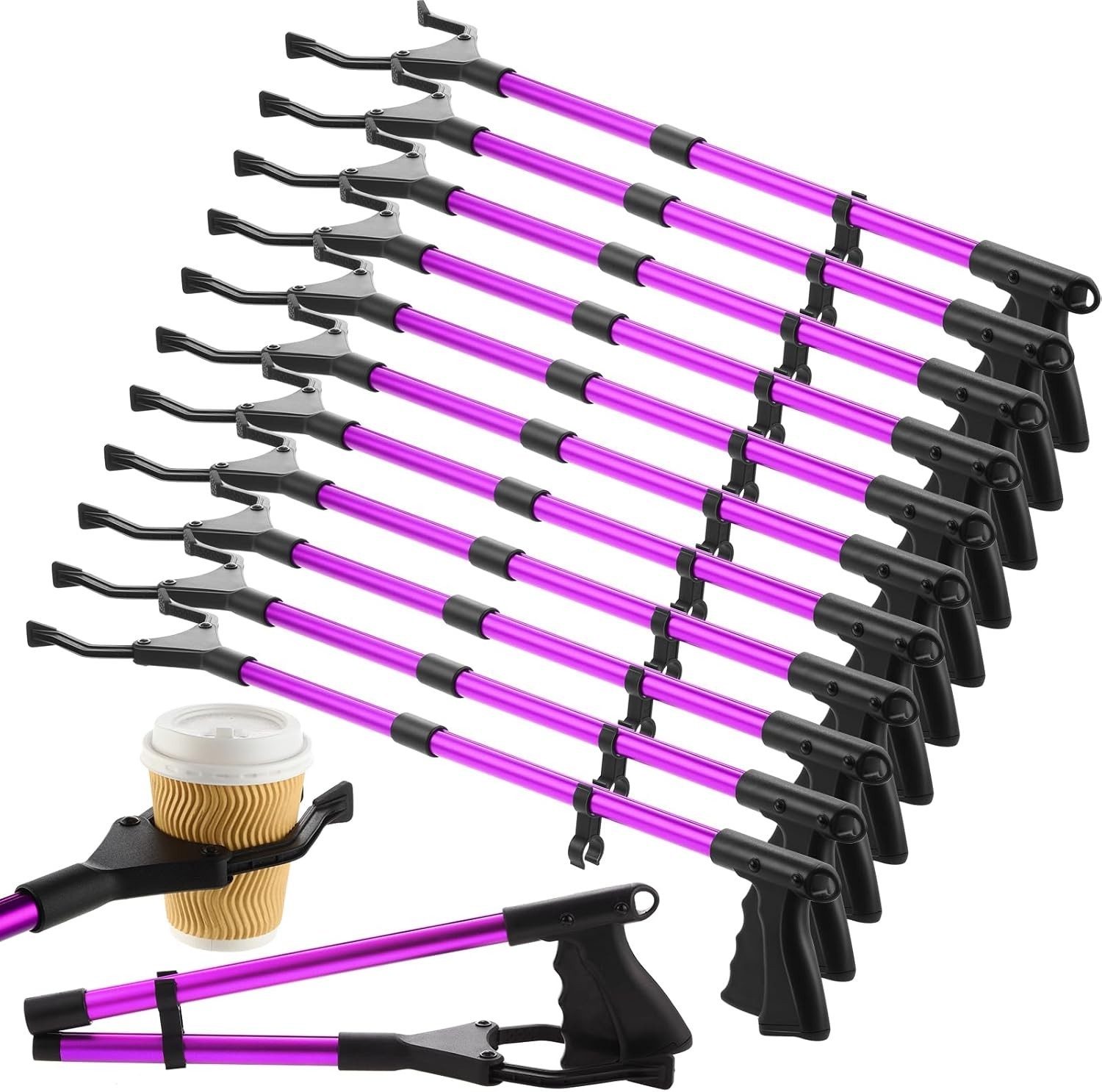 12 Pcs 32'' Grabber Reacher Tool for Elderly Pickup Arm Extender Litter Picker U