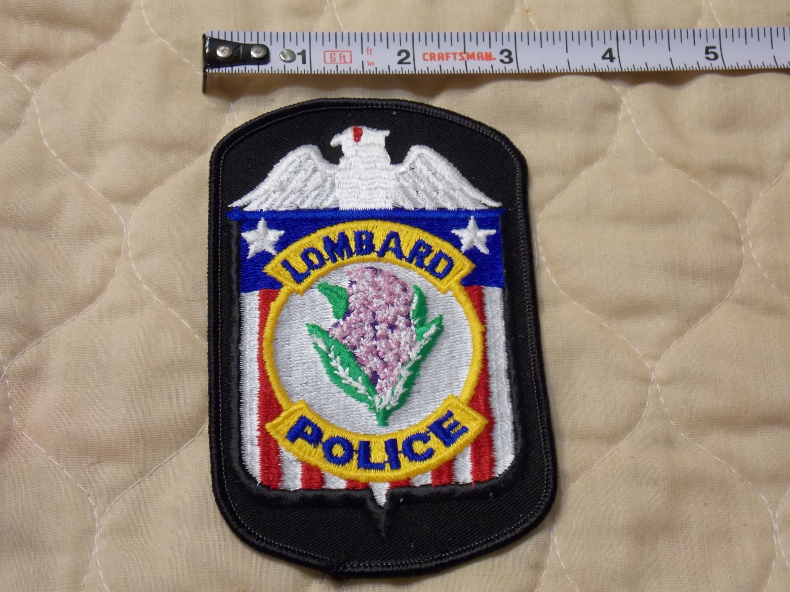 Lombard IL Illinois Police Shoulder Patch 3"x4.75"