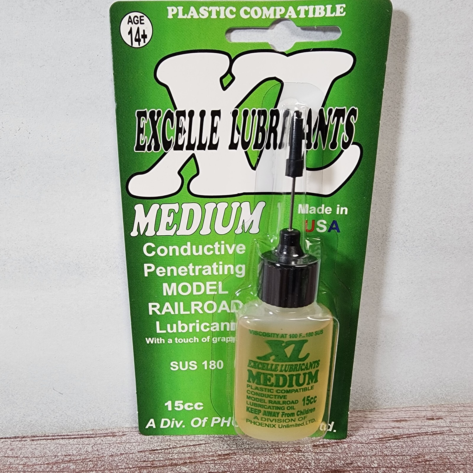 Excelle Lubricants #180 XL Medium Oil - 1/2oz for railroad locomotives HO and Up