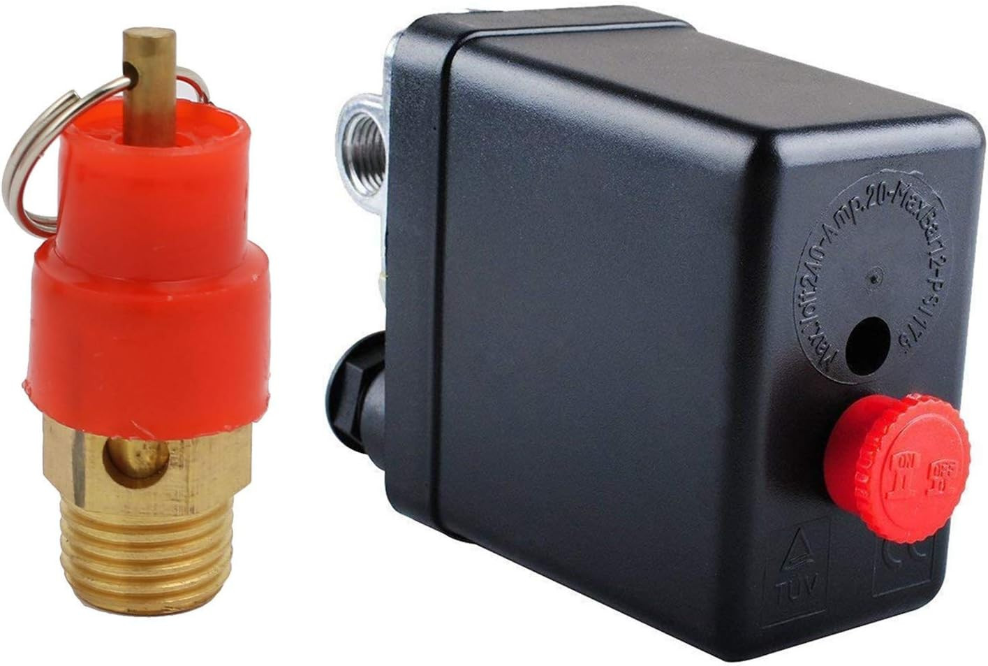 Central Pneumatic Air Compressor Pressure Switch Control Valve with 1/4"PT Threa