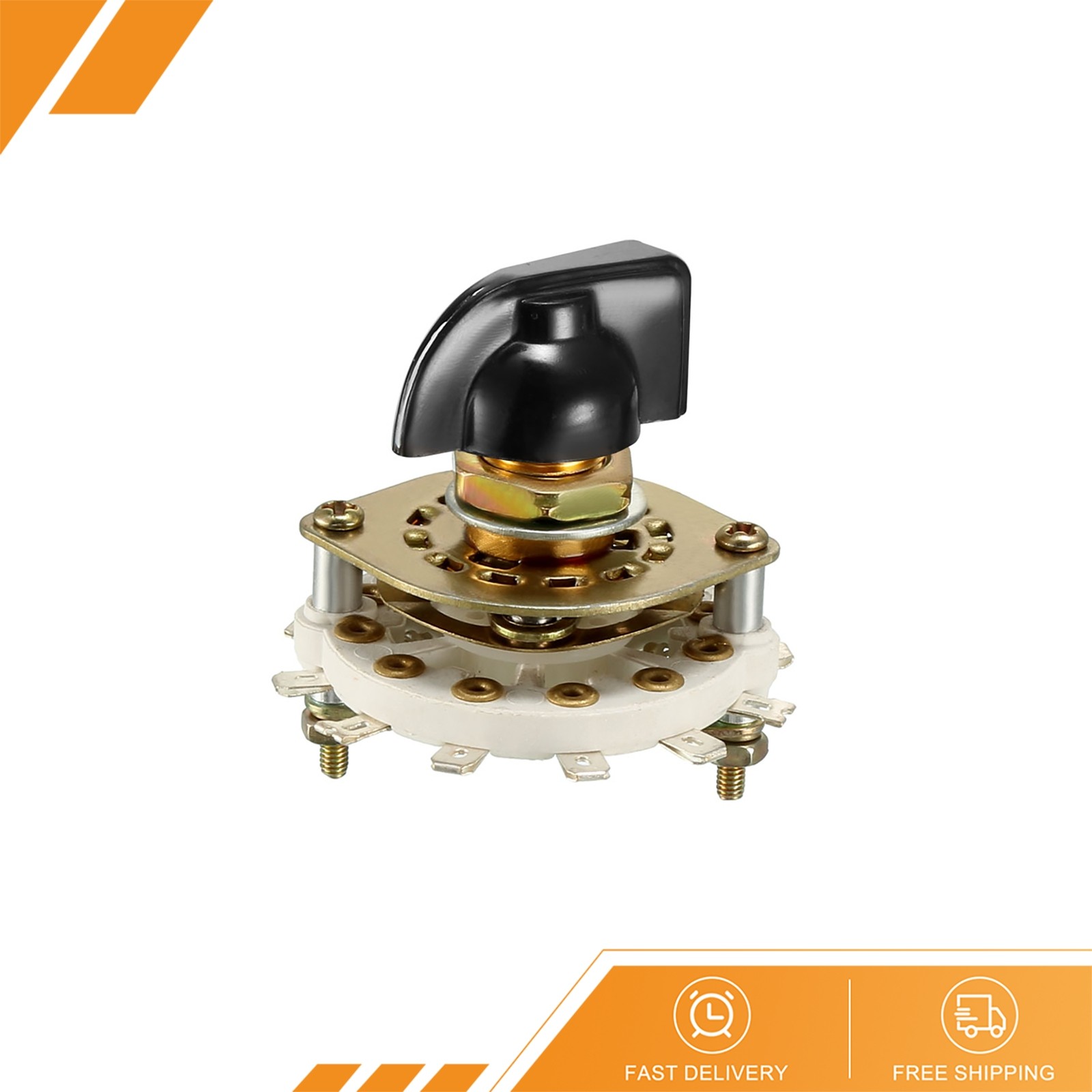 3P3T 3 Pole 3 Position 1-Deck Band Channel Rotary Switch Selector Knob