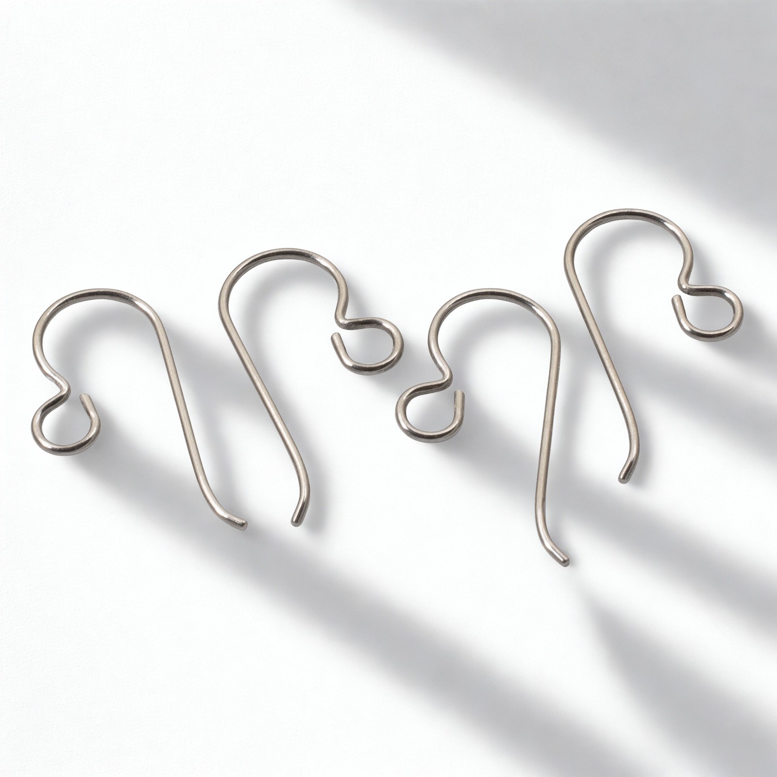 Titanium Ear Wires 50-Pack, Hypoallergenic Earring Hooks USA Made Sensitive Ears
