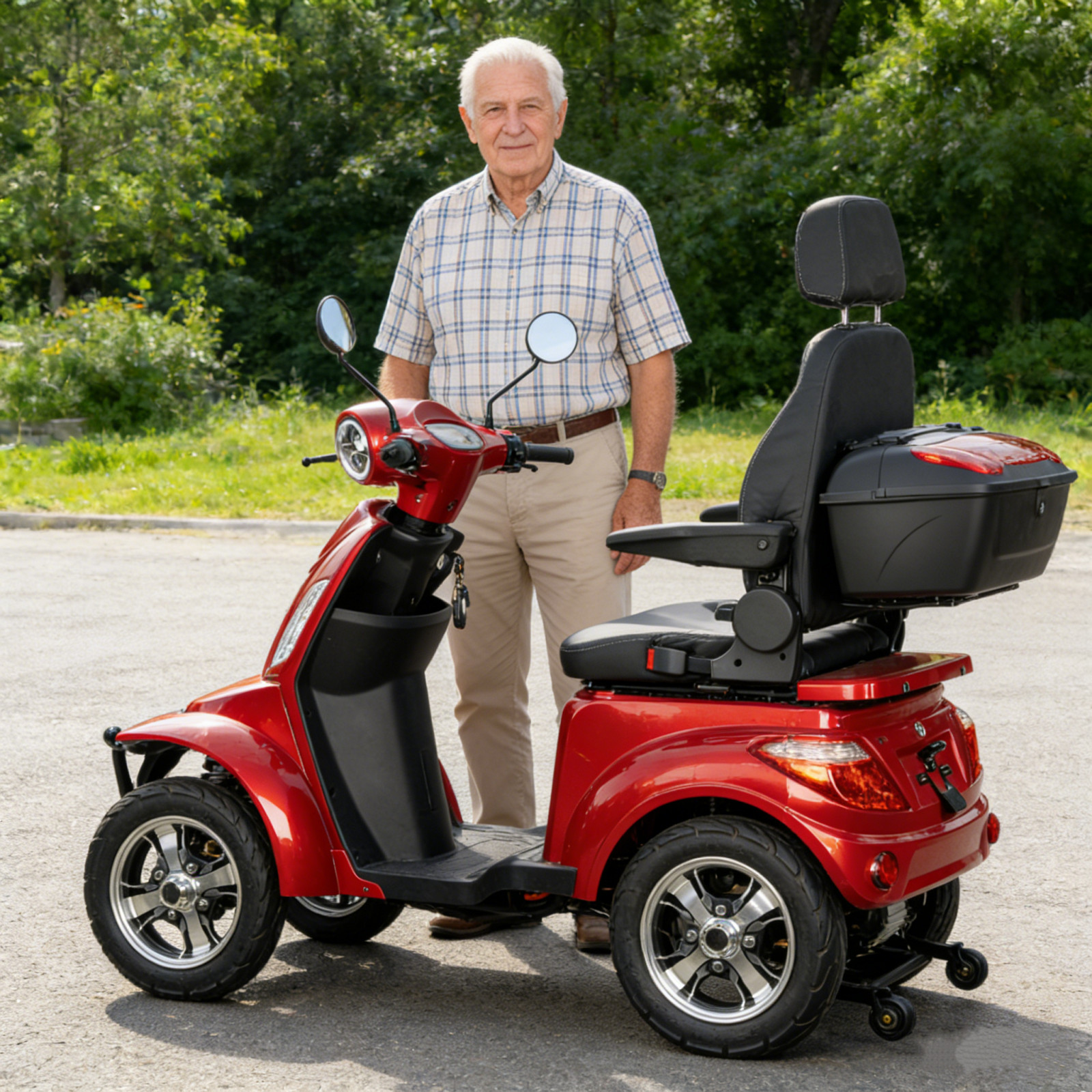 HS4W-F2AB 1000W 4 Wheel Mobility Mobility 60V 20Ah Maximum Range 40km Red