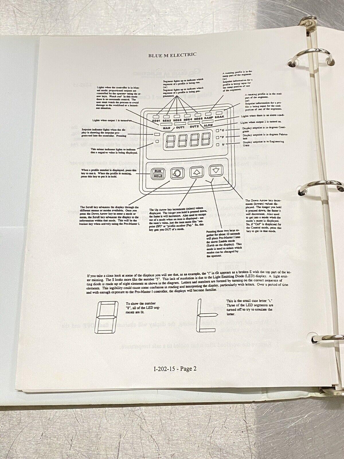Blue M CC Clean Room Oven Pro-Master - Users Guide / Instruction Book / Manual
