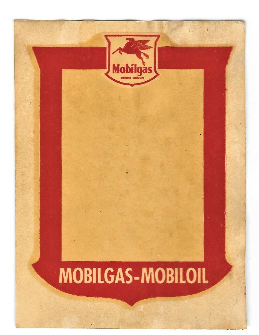 1940s MobilOil Mobilgas Federal Motor Vehicle Tax Stamp Safety Seal Decal  Mobil