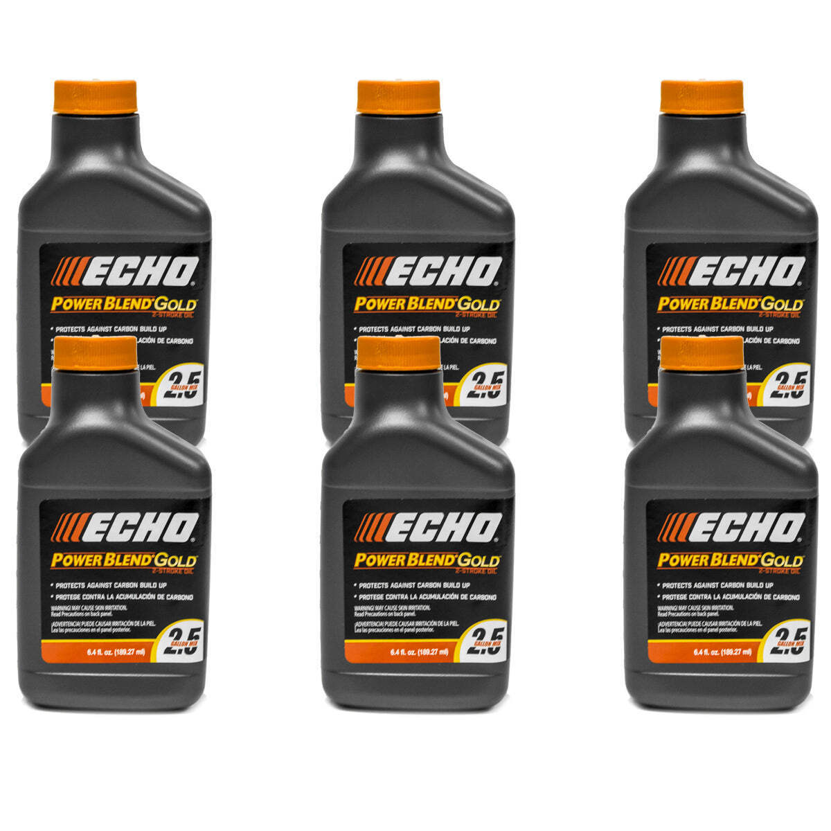 6 Pack Echo Oil 6.4 oz Bottles 2 Cycle Mix for 2.5 Gallon – Power Blend 6450025G