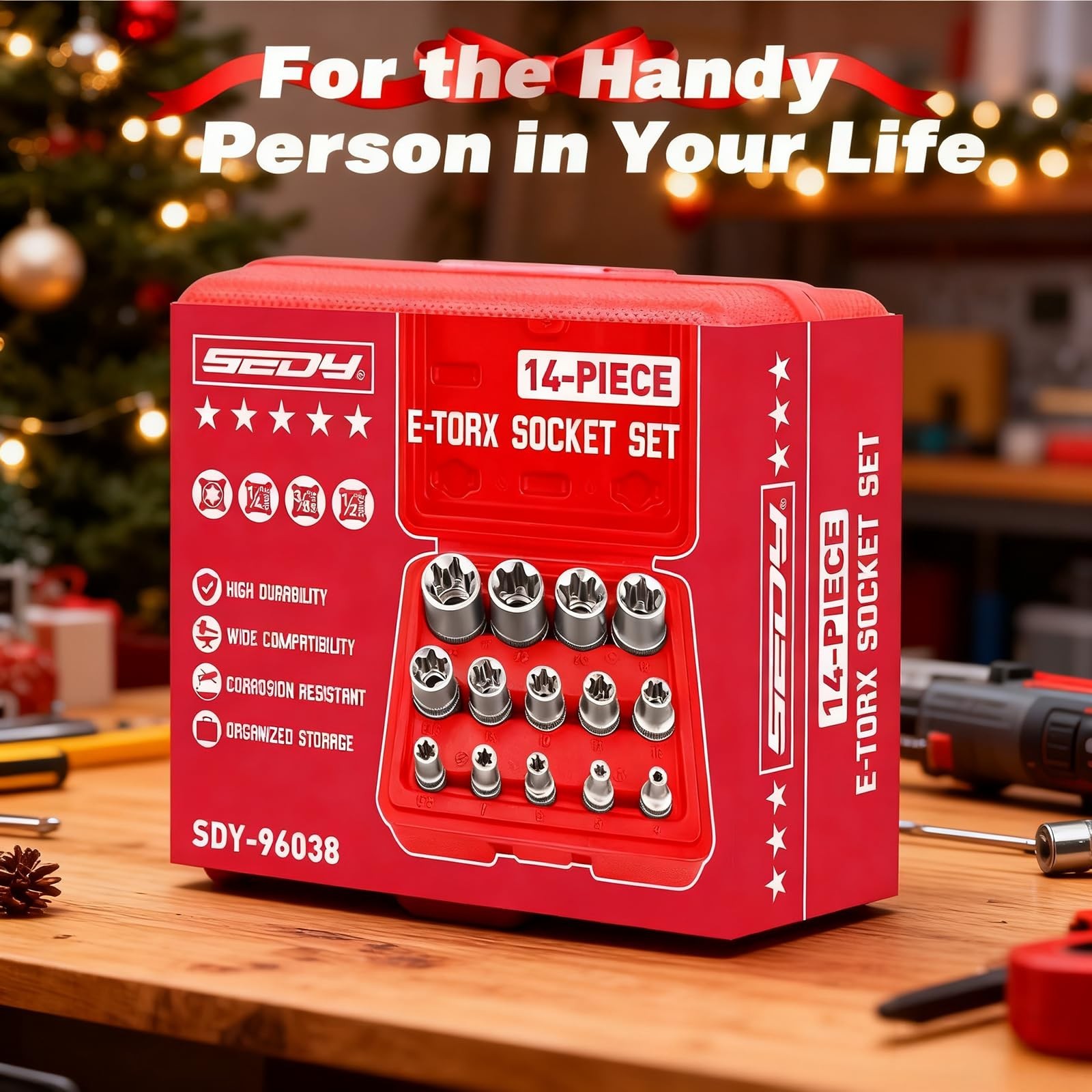 SEDY 14-Piece E-TORX Socket Set - Premium Female Torx Socket Set, Ultimate To...