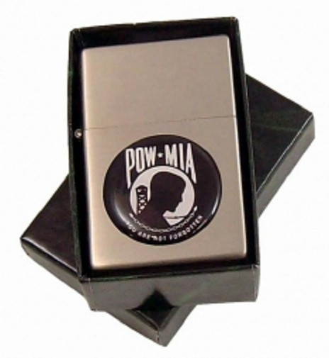 WINDPROOF FLIP OPEN TOP POW MIA OIL LIGHTER flint G12p