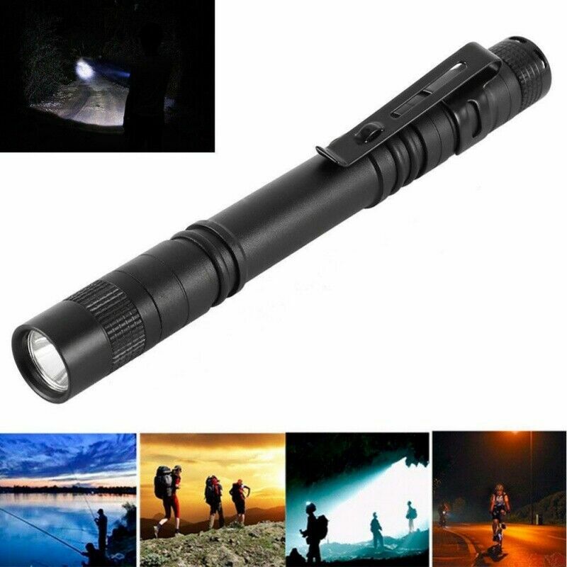 2PCS Mini Small Torch Super Bright LED Flashlight Penlight with Clip Pocket