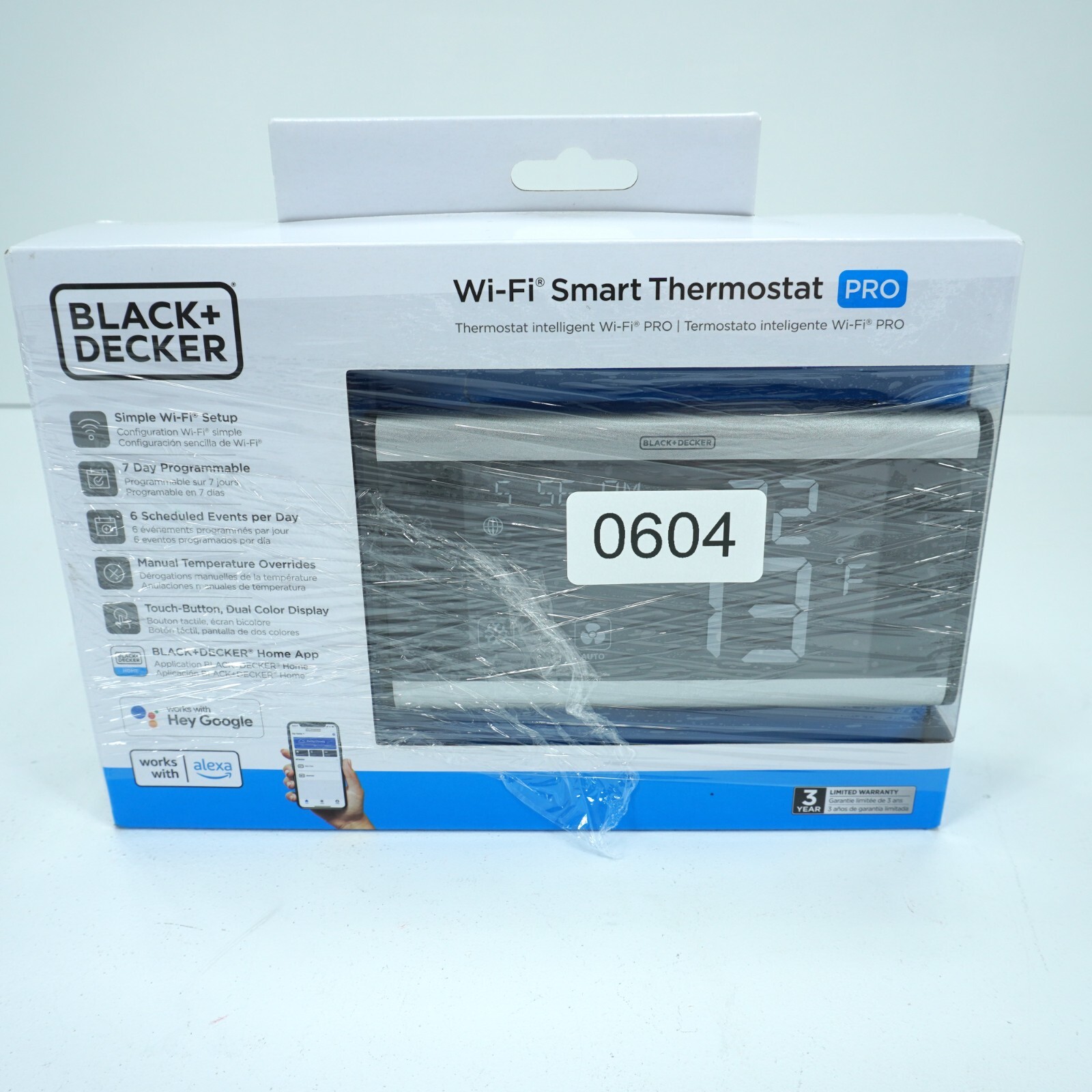 Black and Decker Wi-Fi Smart Touch Key Thermostat Pro Programable Dual Color
