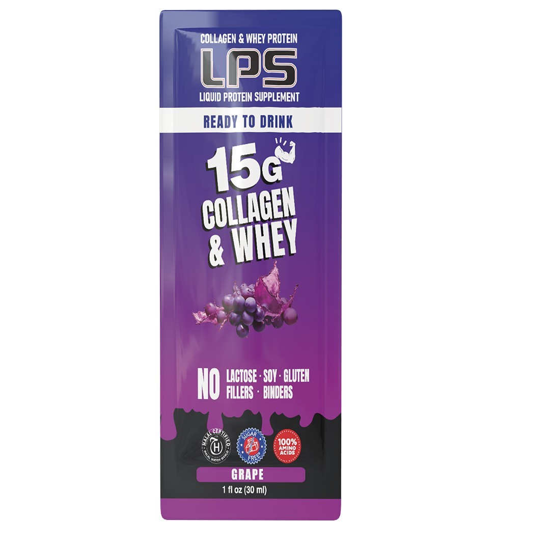 LPS Collagen & Whey Liquid Protein Supplement Grape Flavor 1 Count
