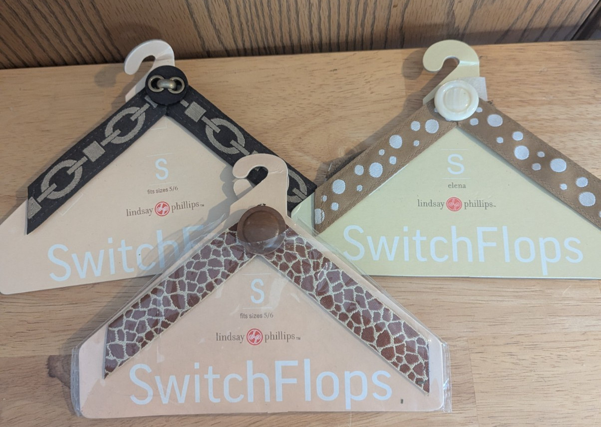 Lindsay Phillips Switch Flops Variety Bundle of 3- Neutral Brown Pack Size Small