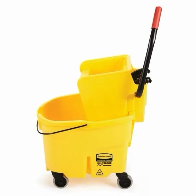 Rubbermaid Commercial Products WaveBrake 26 Qt. Side-Press Mop 26 Qt, Yellow