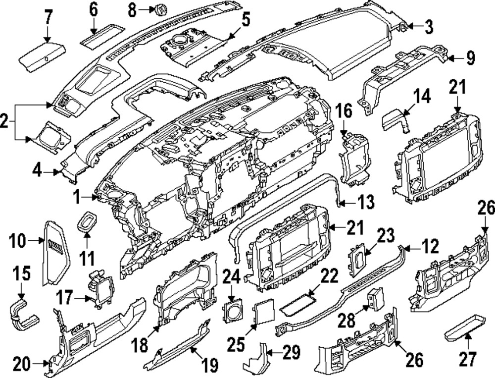 Genuine Ford Instrument Panel Cover PC3Z26044F58BC
