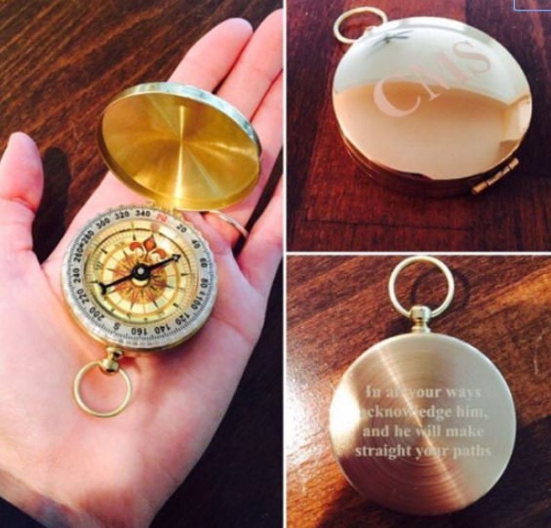 Custom Engraved Compass, Personalized Working Compass