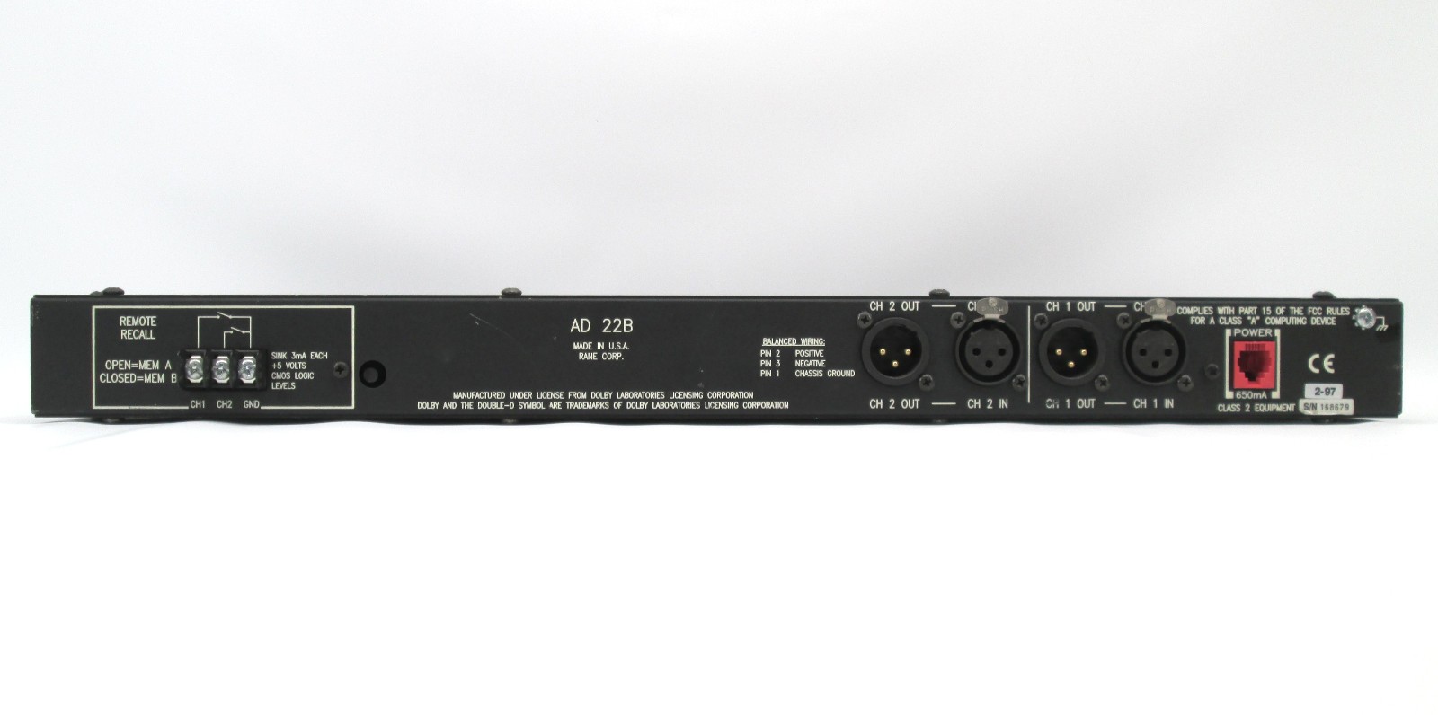 Rane AD22b 2-Channel High Resolution Stereo Audio Delay w/ PSU