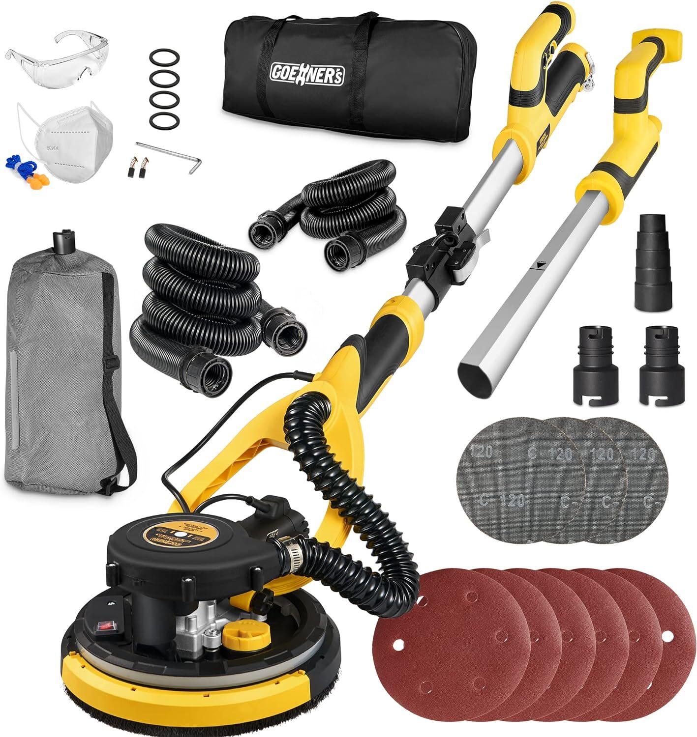 Electric Drywall Sander with Vacuum Automatic Dust Removal for Ceiling Sanding