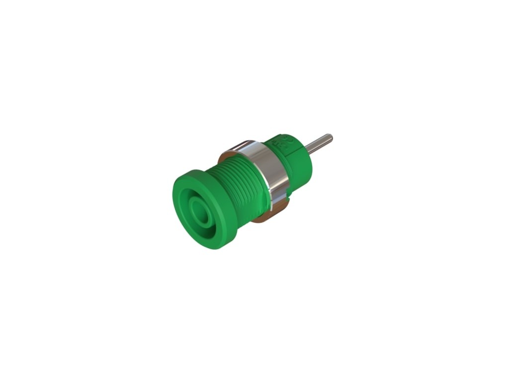 Cal Test CT4397-05-5 - 4mm Sheathed Jack, 1.9x12mm Short Pin, Panel, UL, Green