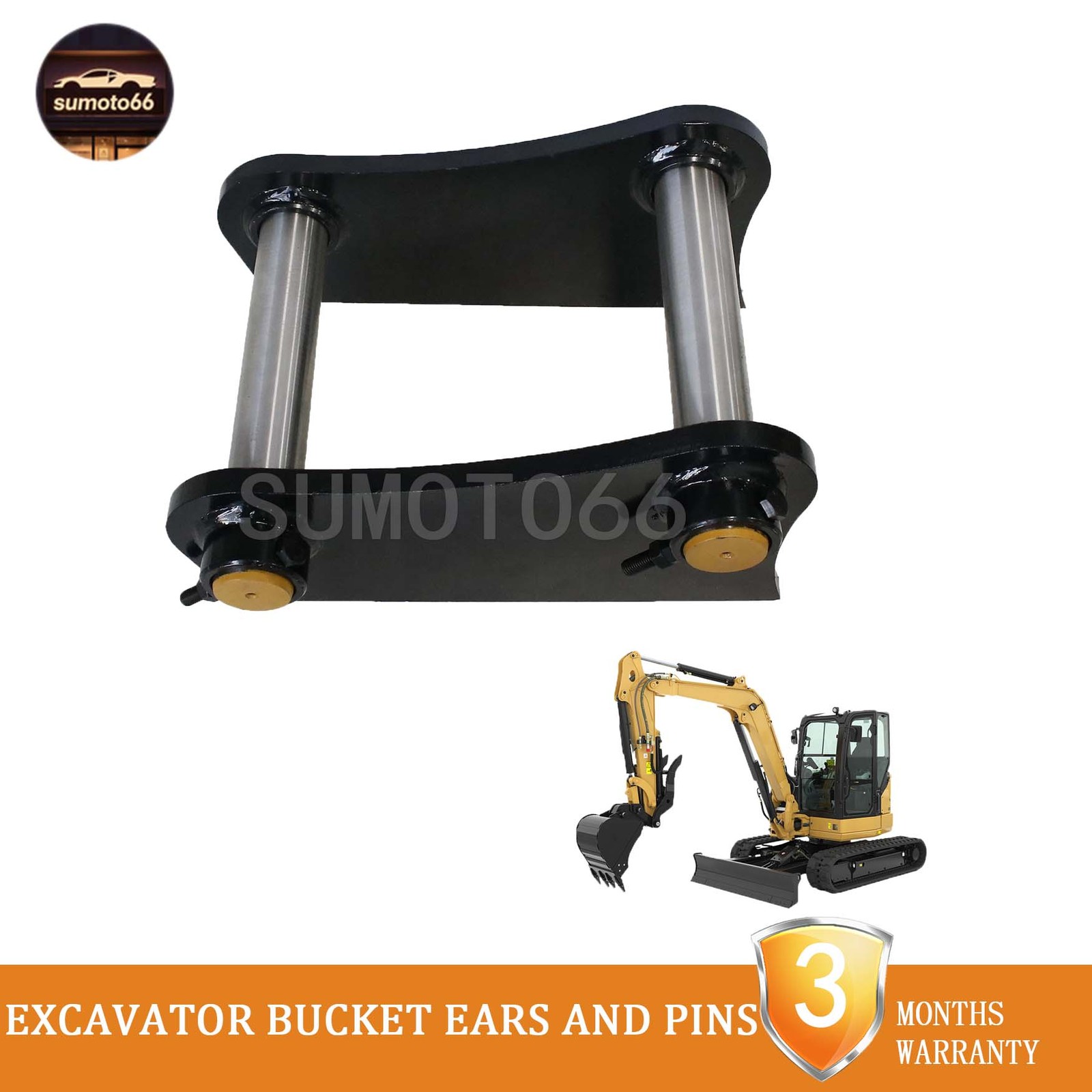 Excavator bucket ears and pins Weld on 45mm 10-1/4" C- C For Cat 305 305.5 306