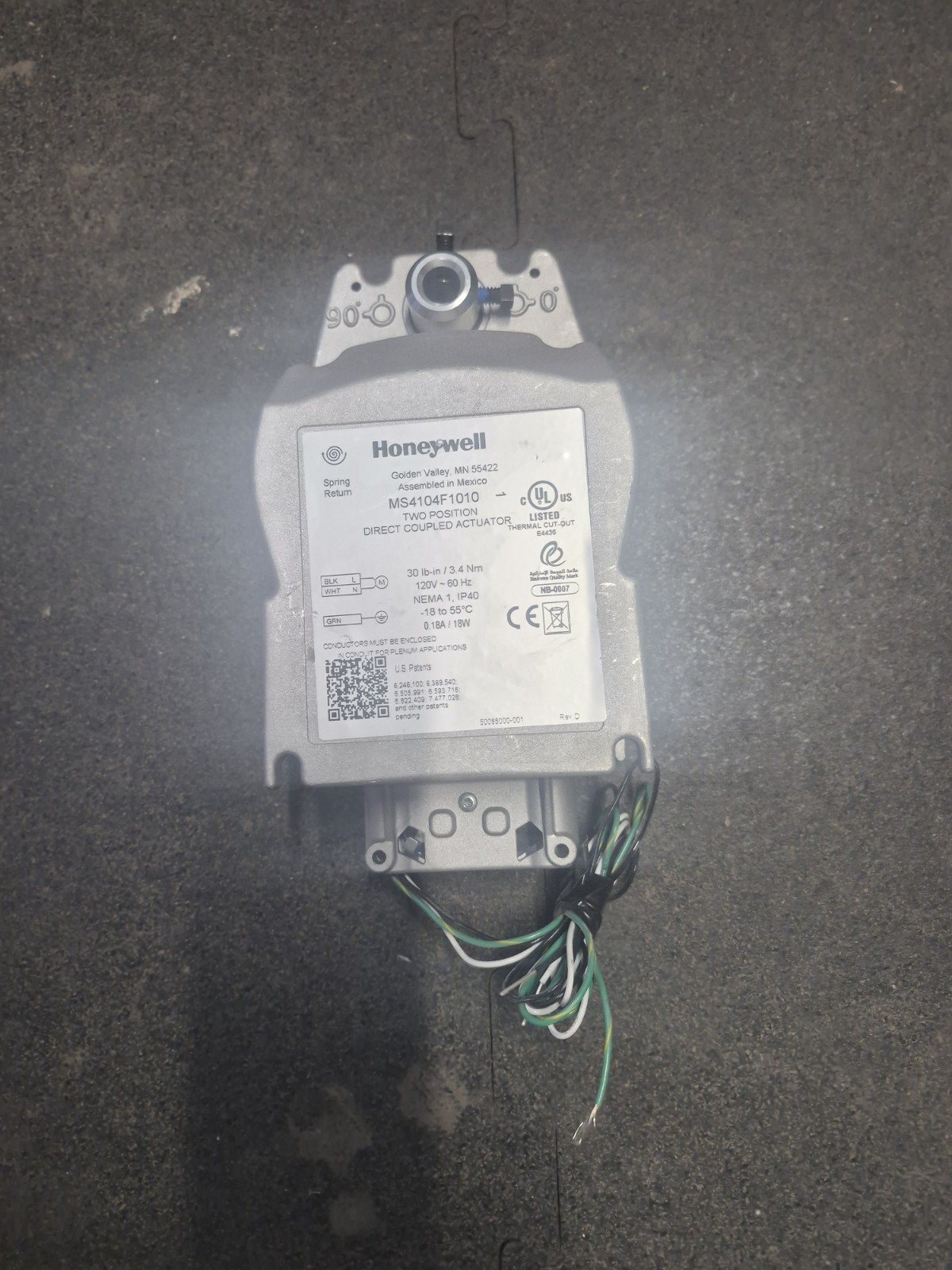 Honeywell MS4104F1010 Smoke Fire Damper