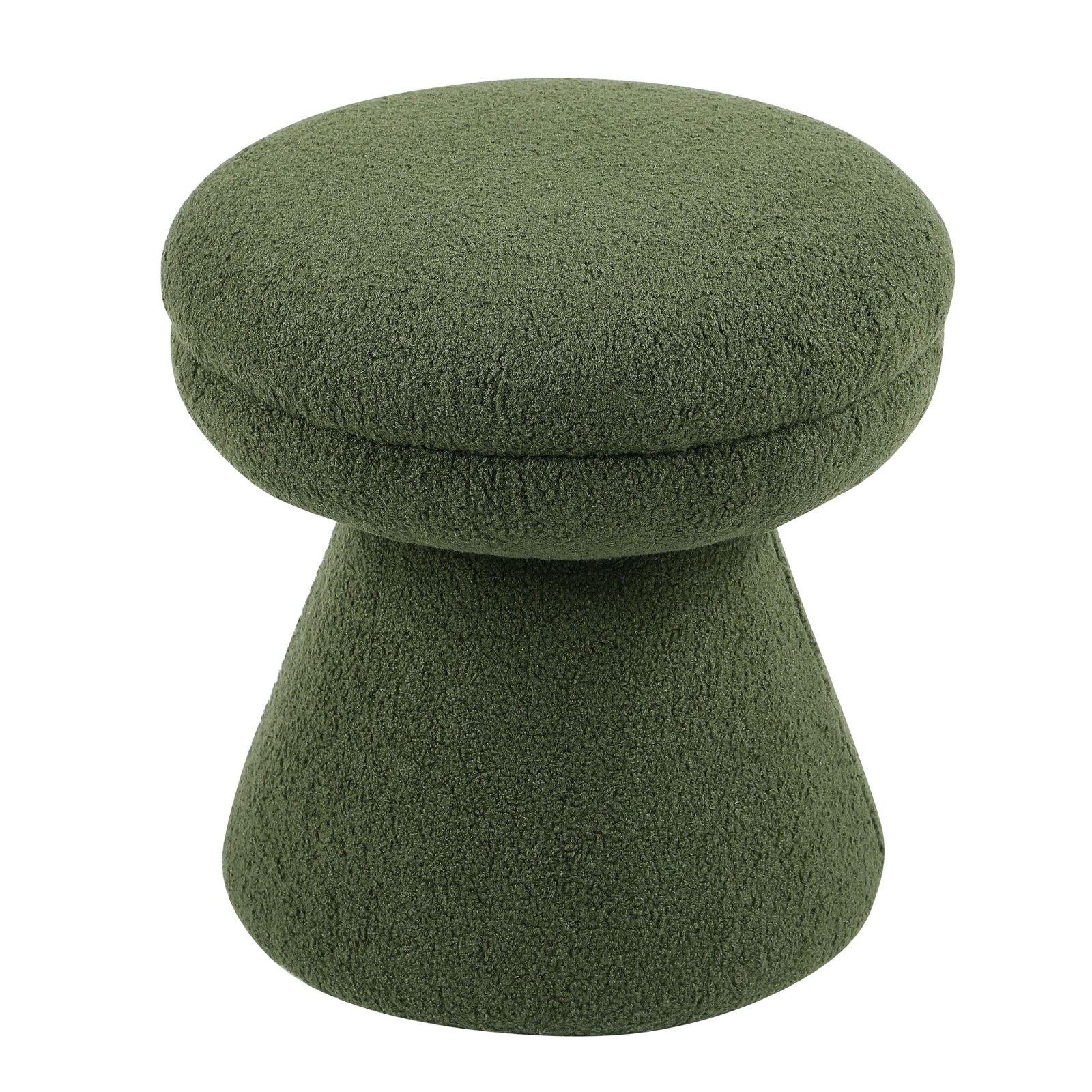 Rami Modern 18-inch -Shape Upholstered Ottoman with Tapered Pedestal, Vanity ...