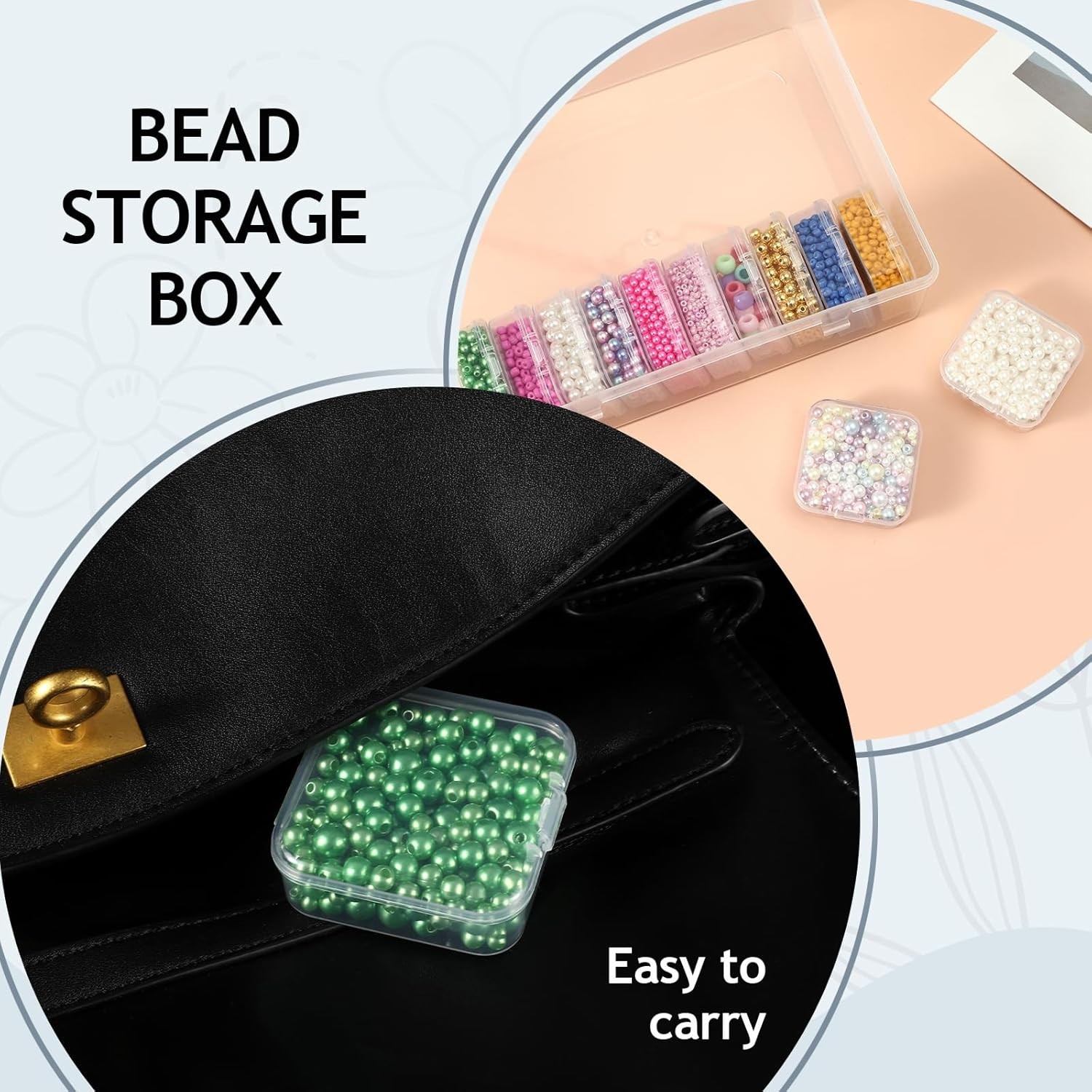 Bead Organizer Box, 30pcs Small Clear Plastic Storage Containers, Craft Storage