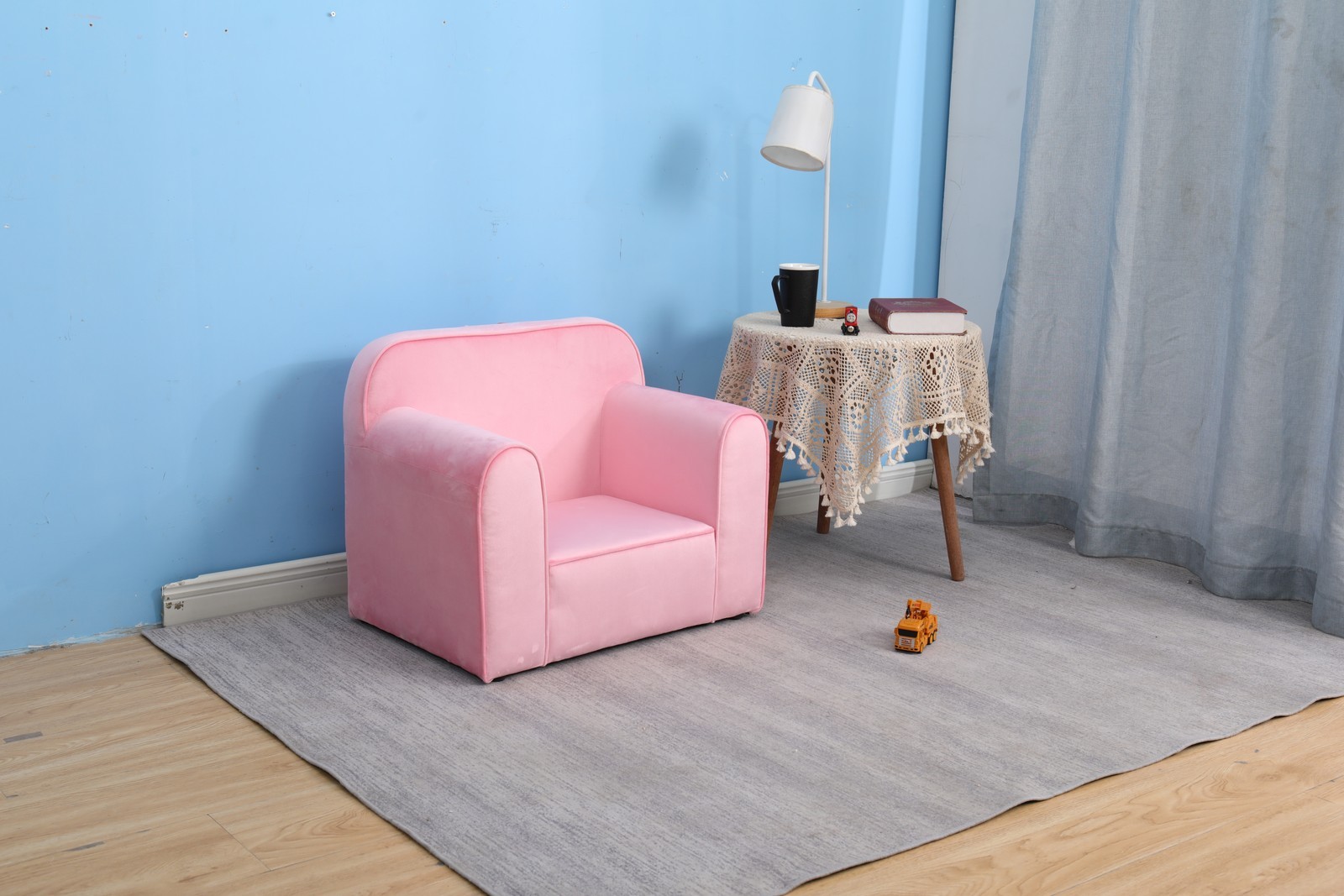 Kids Club Sofa, Toddler Couch with Arms for Childrens Playroom Nursery