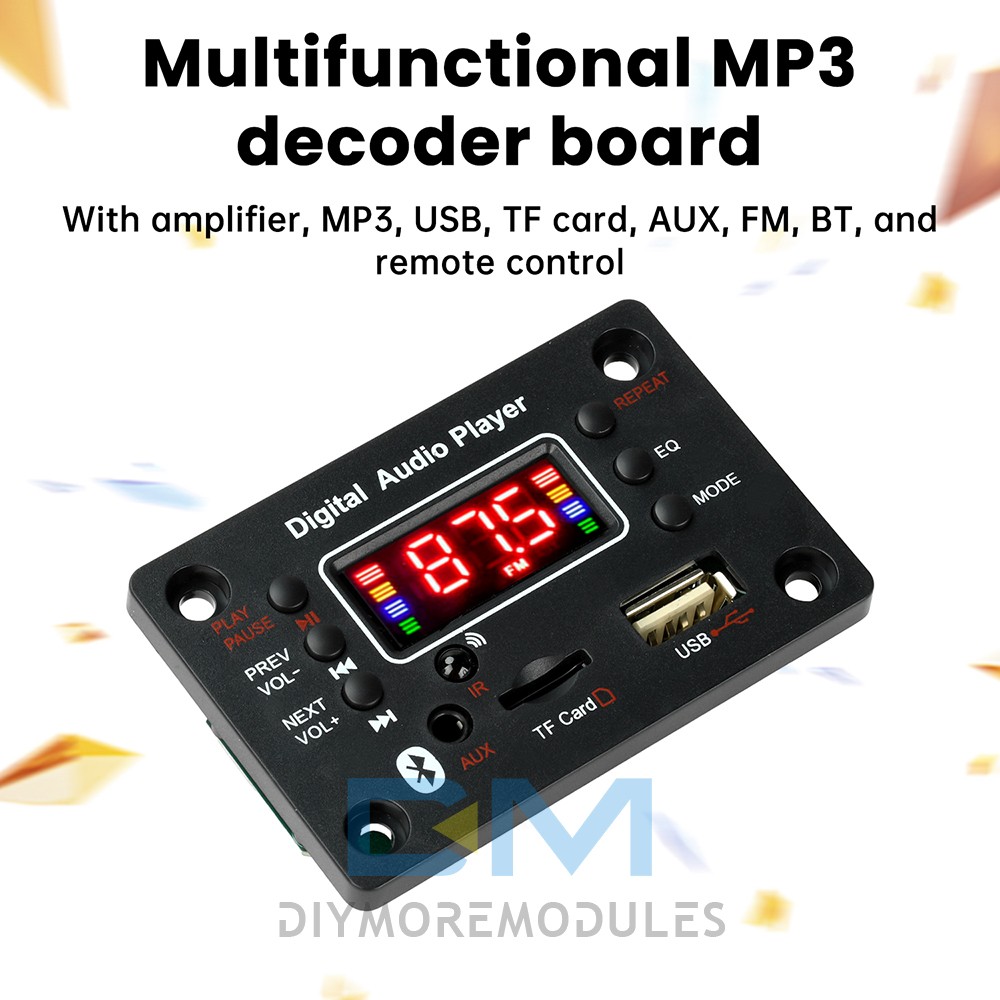 Audio Amplifier Board 2*25W 2CH Bluetooth 5.0 MP3 Decoder Board with Amplifier
