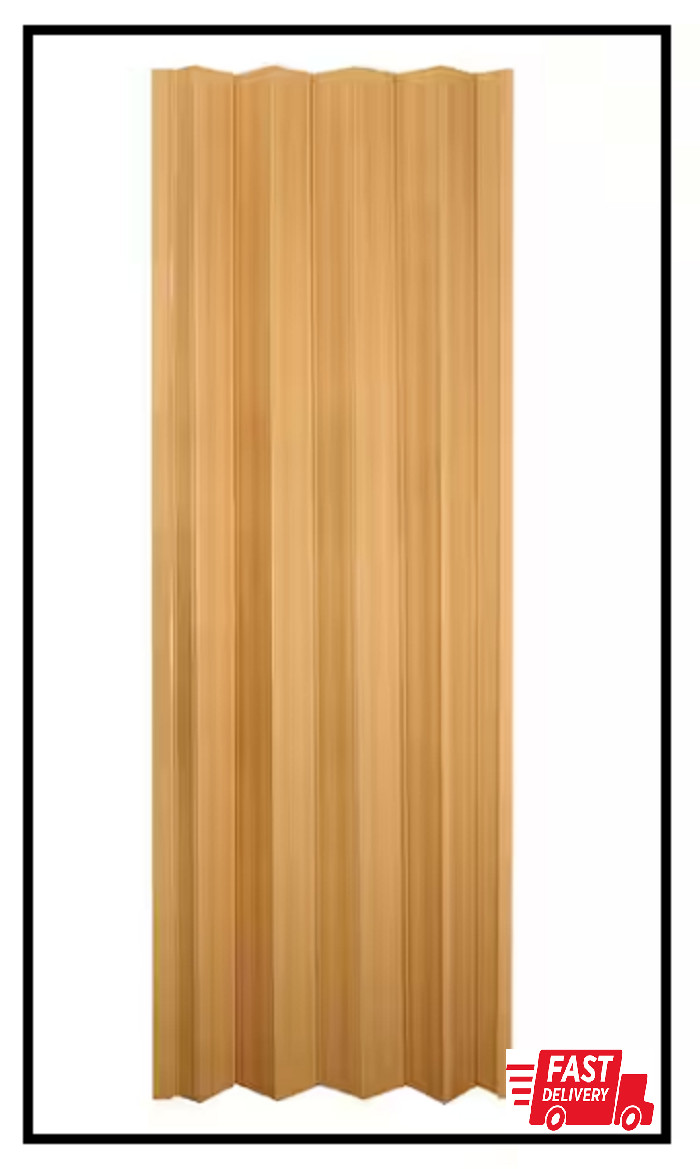 Via 36 In. X 80 In. Oak Vinyl Accordion Door with Hardware