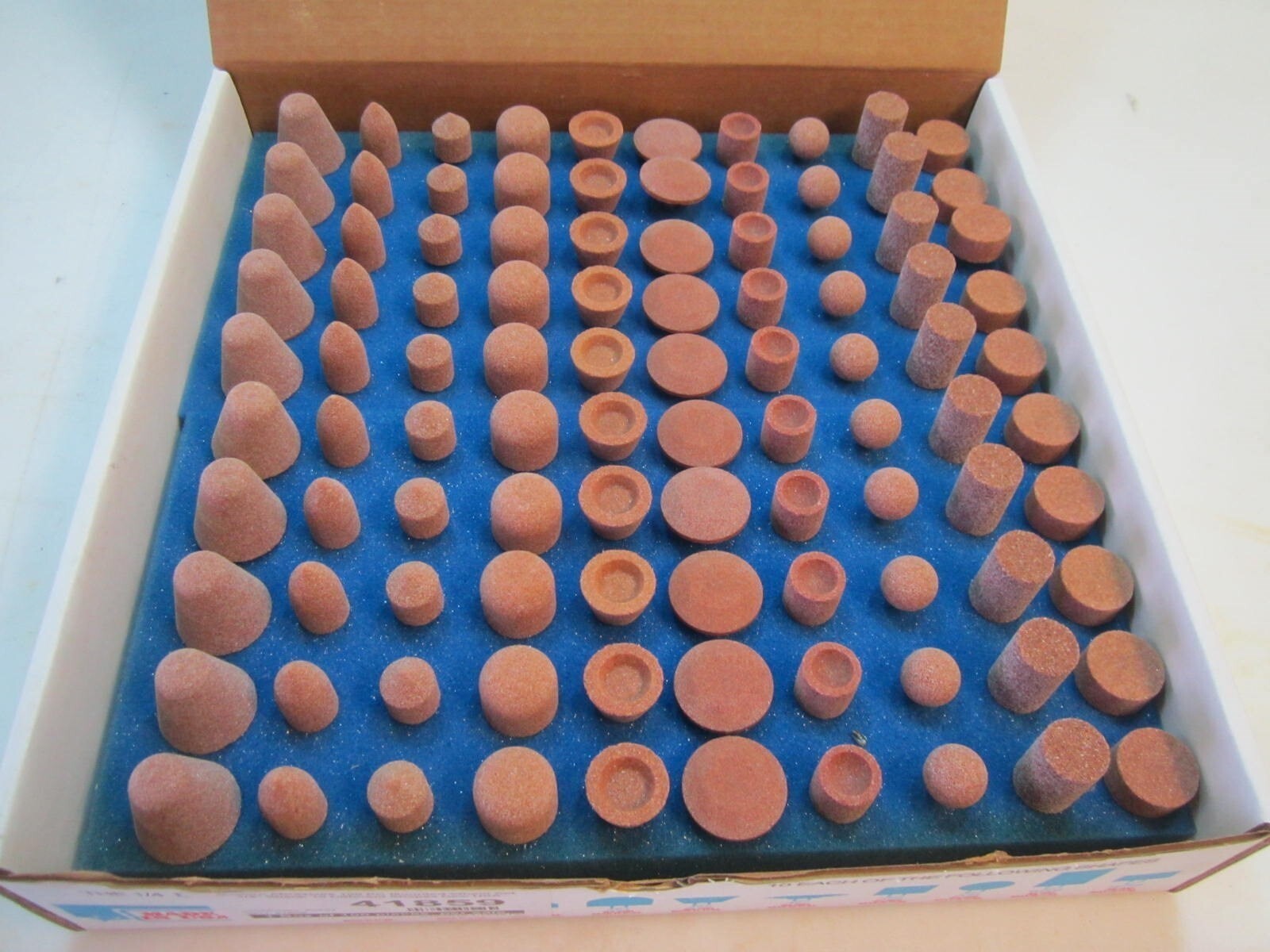 Modern Abrasives 100 PC Mounted Wheel Set 1/4" Shank 10 Different Shapes New USA