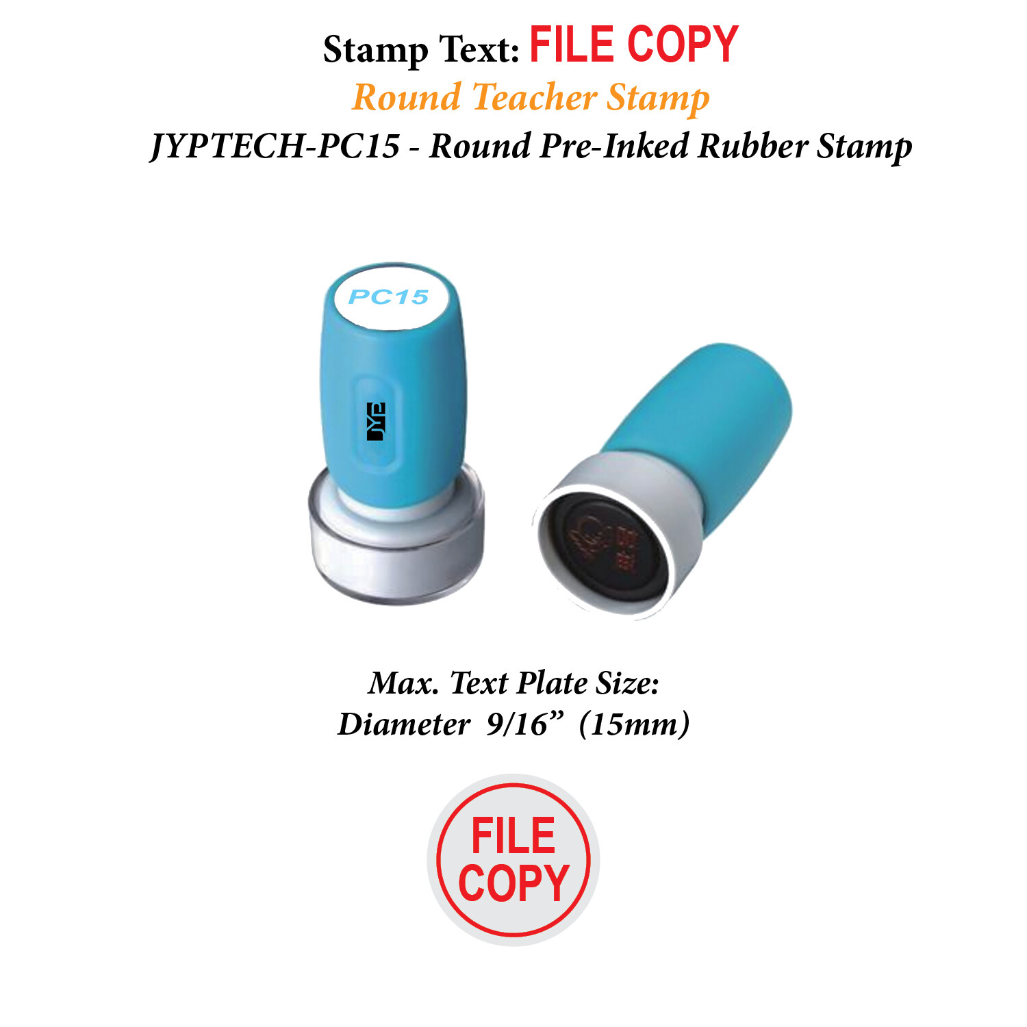 File Copy & Frame - JYP PC15 Pre-Inked Rubber Stamp (Red Ink)