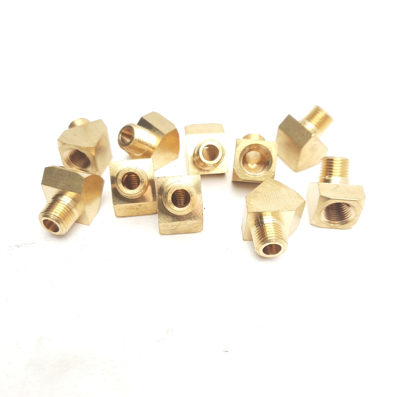 Lot of 10 Polyconn PC124B-2 Elbow Street 45° Brass, 1/8in NPT Female to Male