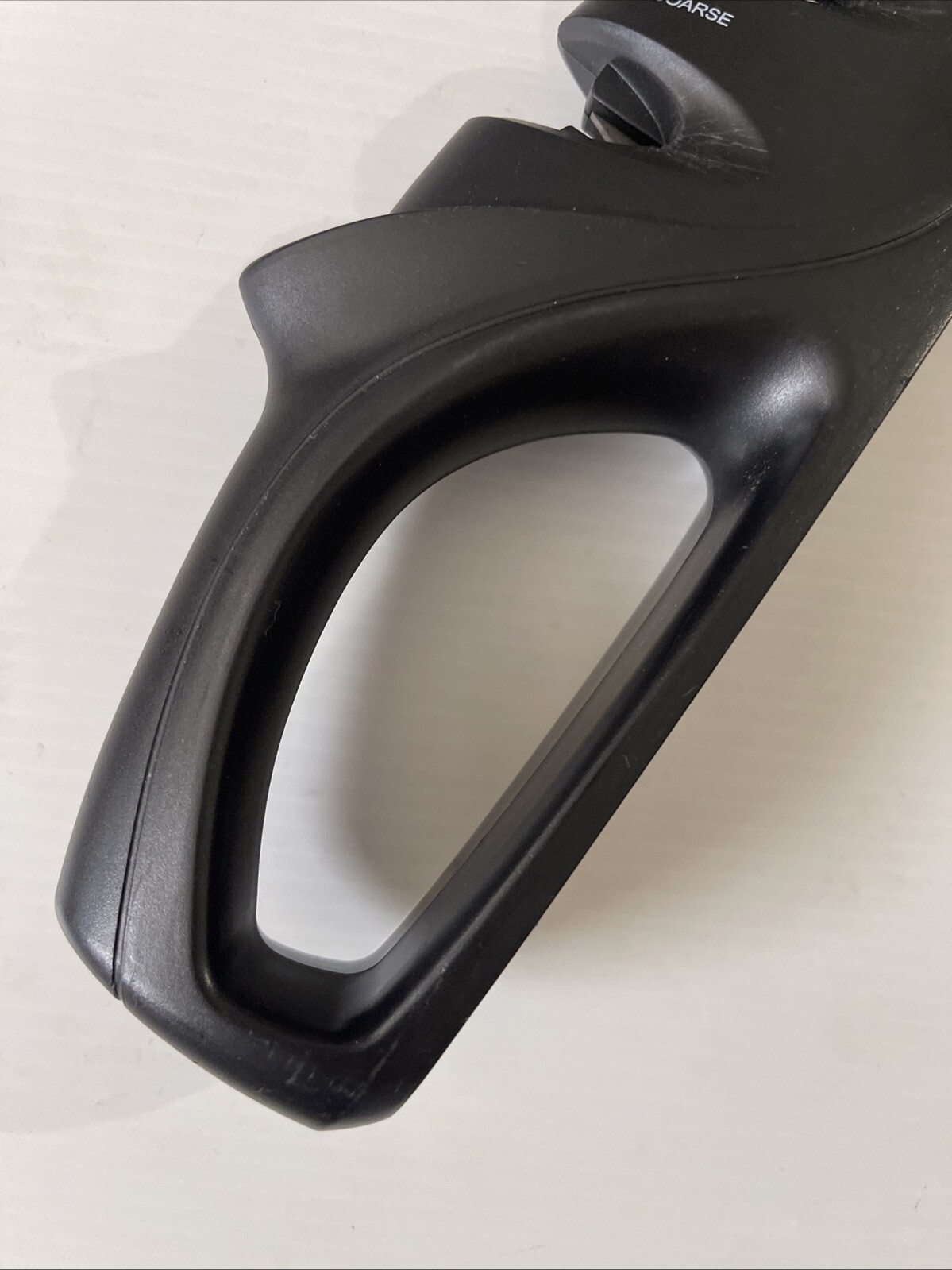 2 Stage Coarse Fine Ceramic Hand Held Knife Black Sharpener