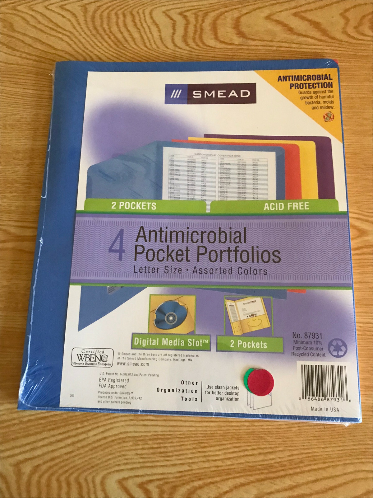Antimicrobial Pocket Portfolios 4 Pack NEW