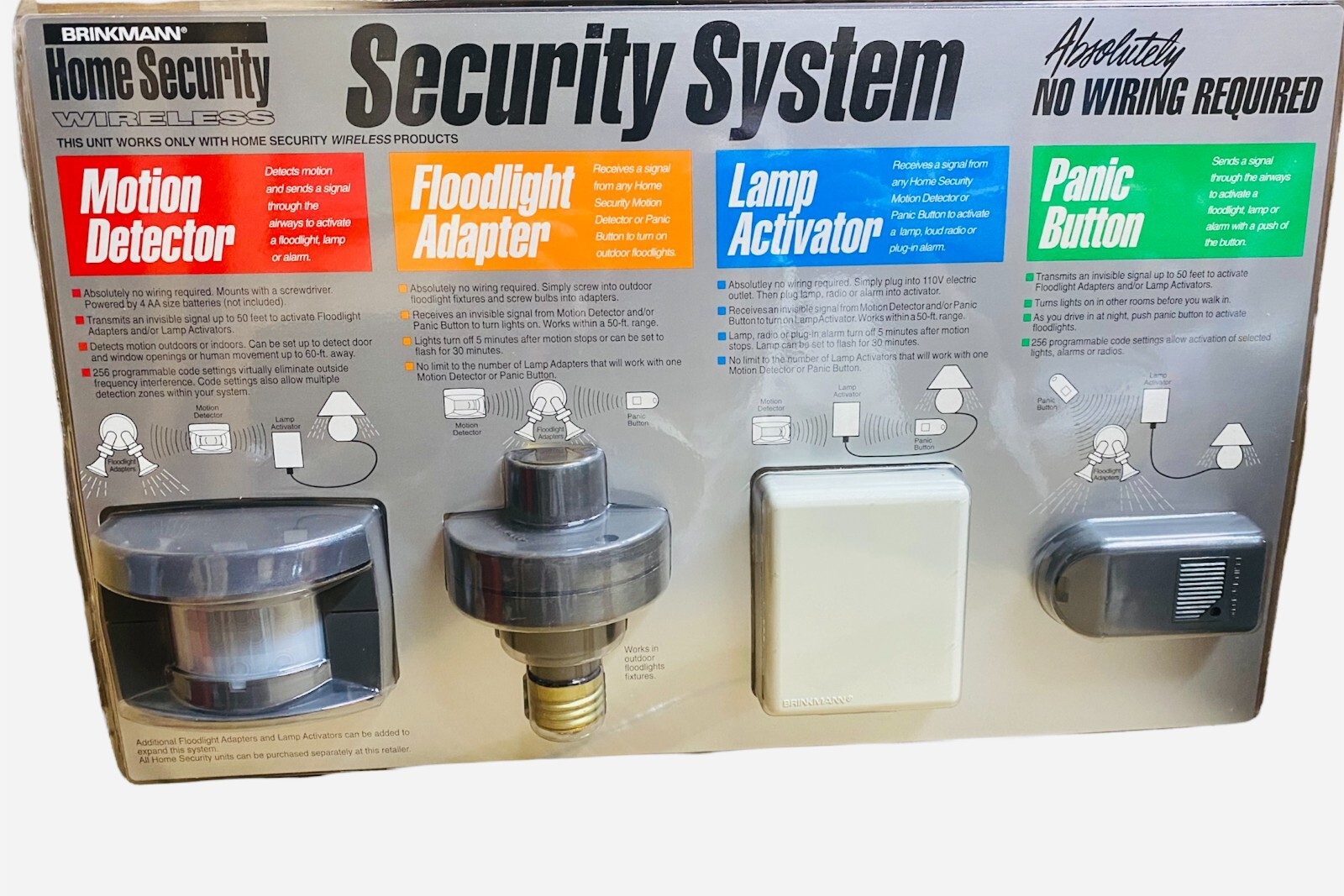 Brinkmann Wireless Home Security Motion Sensor Lamp Adapter Set