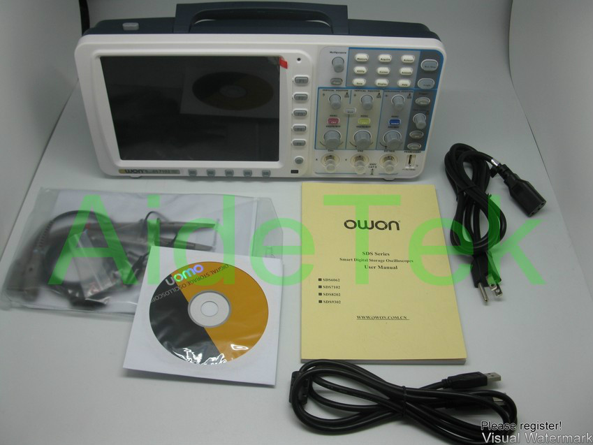 New OWON 100Mhz Oscilloscope SDS7102 1G/s large 8" LCD LAN VGA included 3 yrs wa