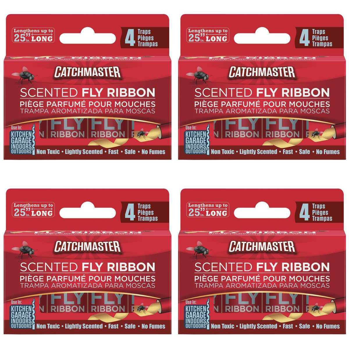 NEW Scented Bug & Fly Ribbon by Catchmaster 4 Packs 16 Rolls