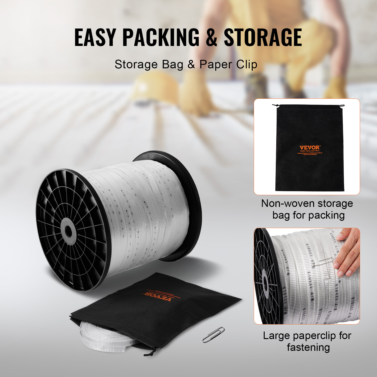 VEVOR Polyester Pulling Tape Mule Tape 3/4" x 1053' 2500 lbf Tensile Capacity