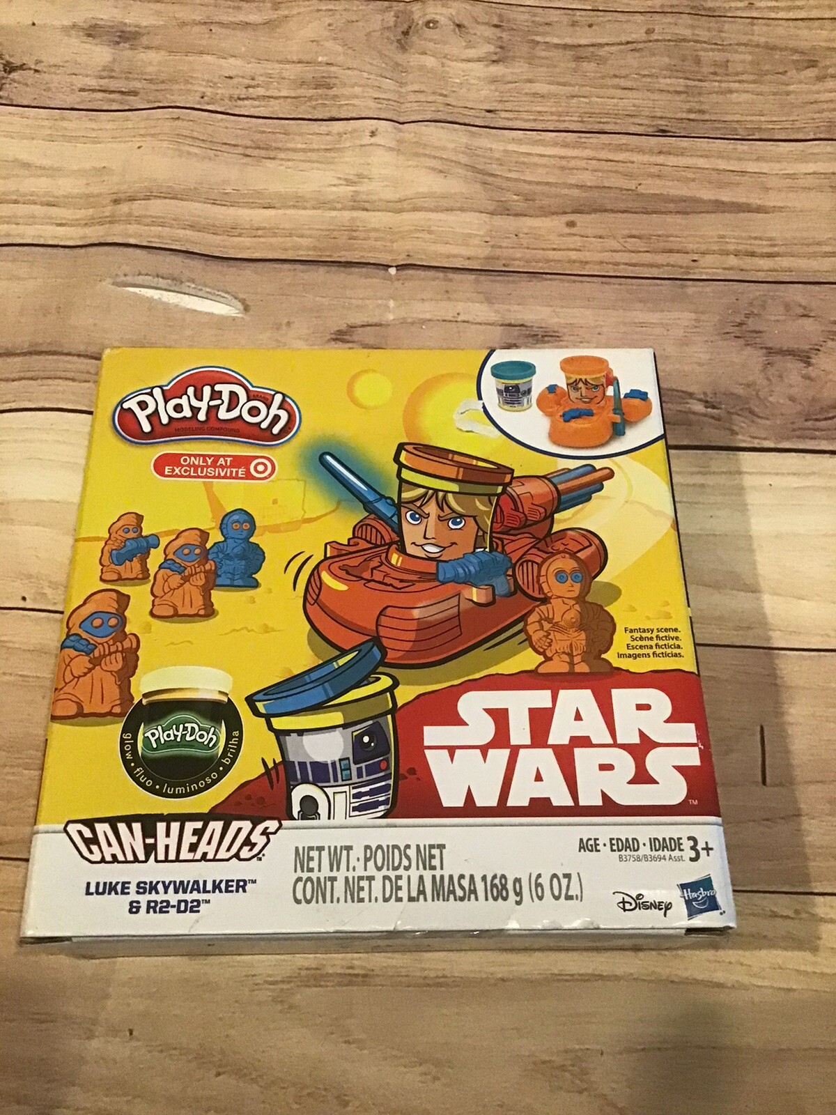 Play-doh Star Wars Luke Skywalker & R2d2 Can Heads W/land Speeder 2015 -new