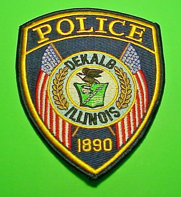 DEKALB  ILLINOIS  1890  IL  ( BLACK BORDER )  5 1/4"  POLICE PATCH