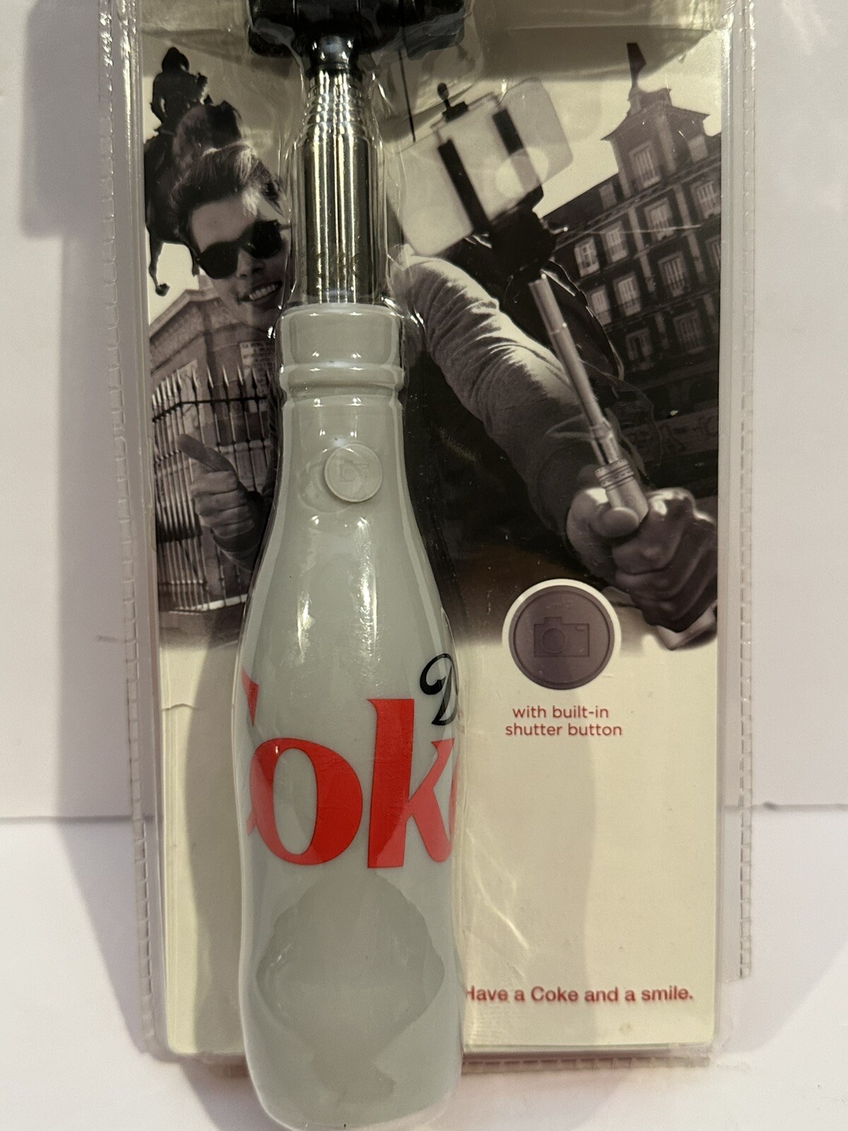 Coca-Cola Zero Wireless Selfie Stick W/ Built-in Shutter Button Brand New Sealed