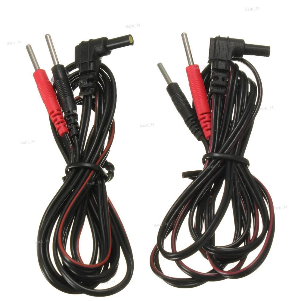 2Pcs For Tens / Ems Machine Electrode Lead Wires Cables Standard Connection Plug