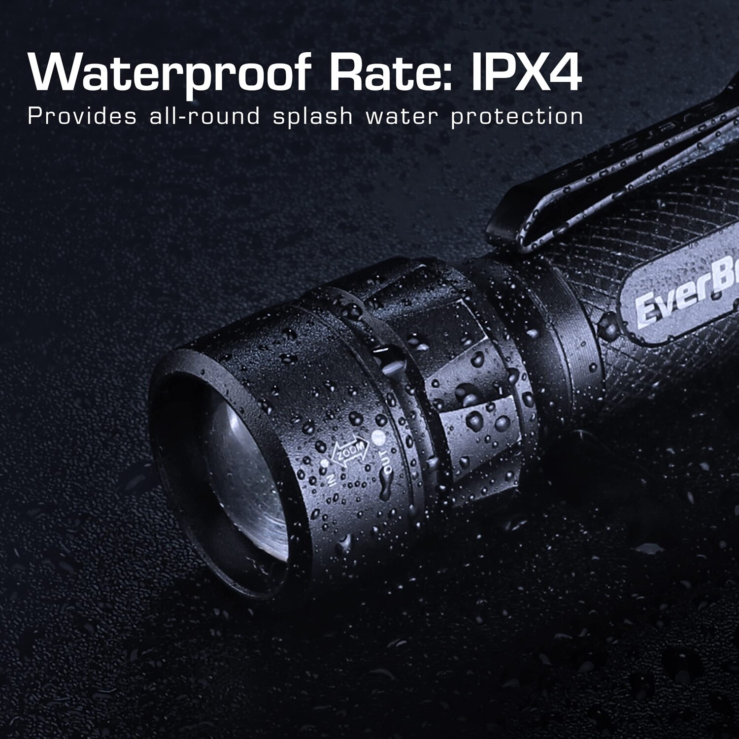 EverBrite 80 Lumen Mini LED Flashlight 3 Lighting Mode Zoomable Adjustable Focus