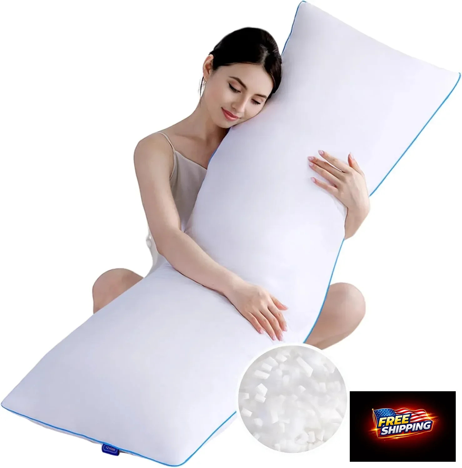 YZ HOME Memory Foam Body Pillow Insert - Full Body Pillow for Adults - Soft Larg