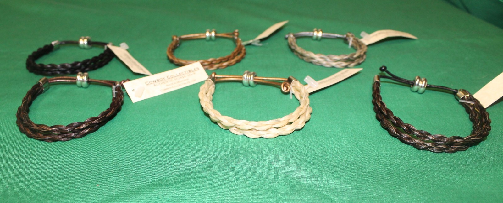 Equine Braided Horse Hair Bracelet Double Spiral Adjustable Cowboy Collectibles