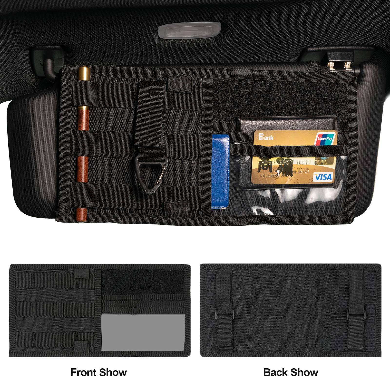 Tactical MOLLE Vehicle Visor Panel Car Truck Sun Visor CD Card Organizer Nylon
