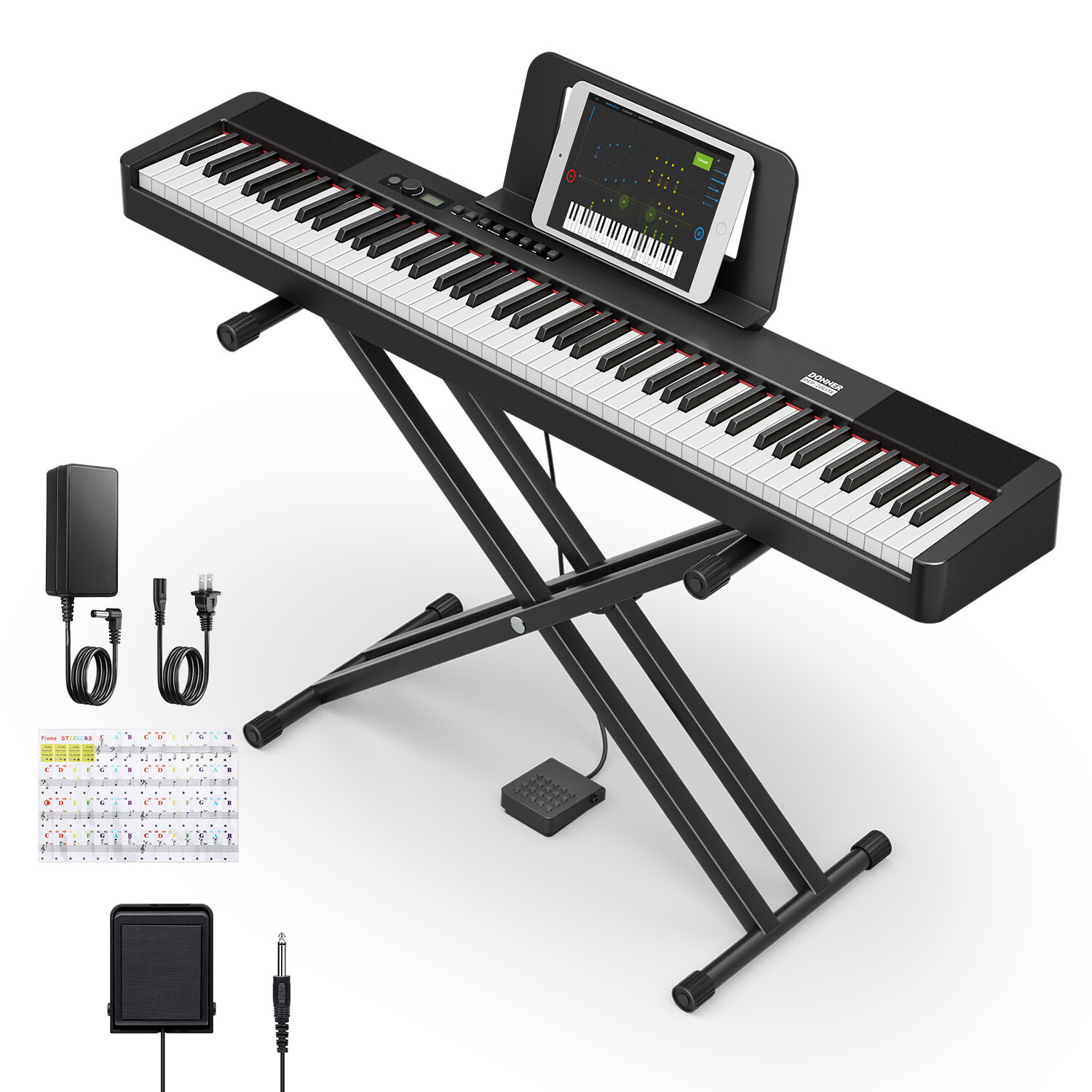 Donner DEP-20 Lite Digital Piano Keyboard For Sale With Stand Pedal 25W Speakers